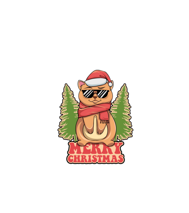 Merry christmas cat model negru pe tricou