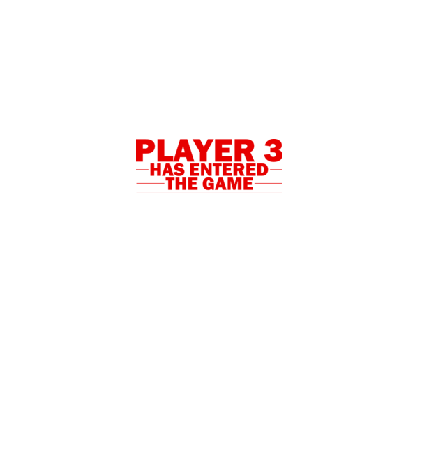 Player 3 entered the game model alb pe tricou