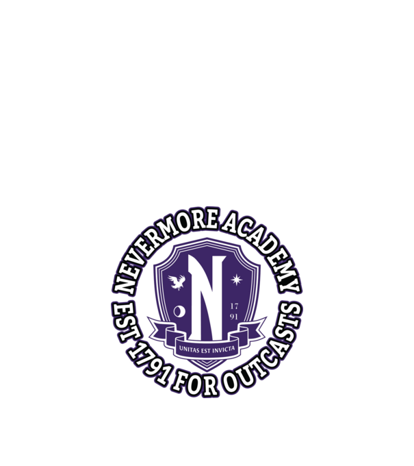 Nevermore academy model negru pe tricou