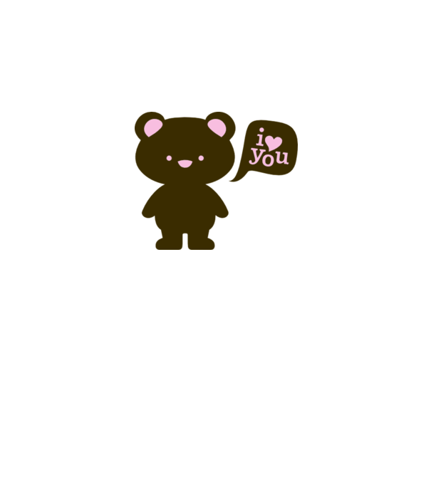 I Love You Bear model alb pe tricou