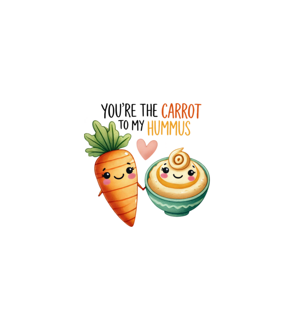 Carrot to my Hummus model alb pe tricou