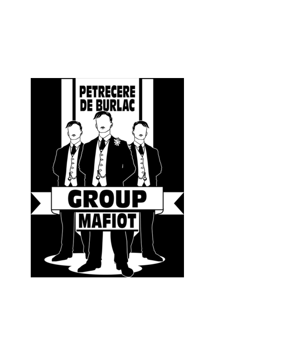 Group Mafiot model alb pe tricou
