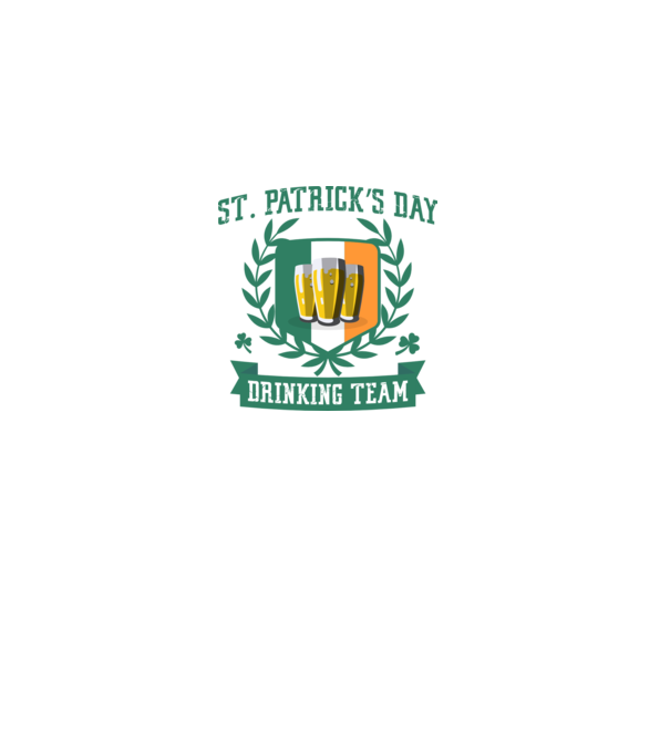 St Patrick Drinking team model alb pe tricou