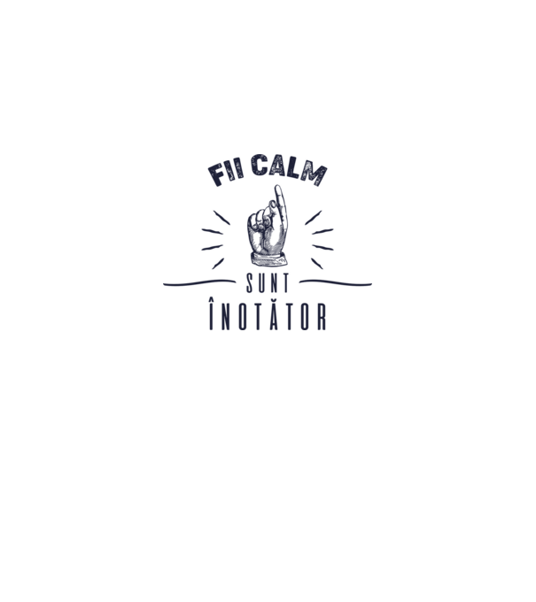 Fii calm, sunt ÎNOTĂTOR model alb pe tricou