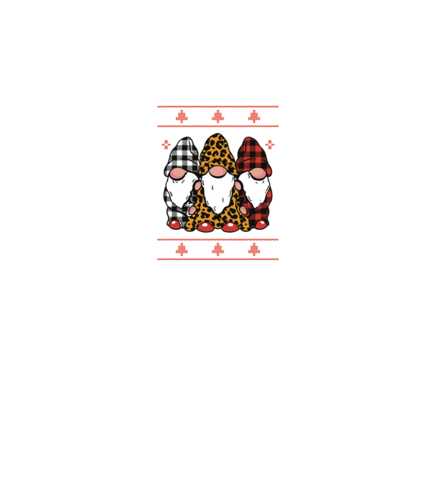 Ugly sweater gnomes model negru pe tricou