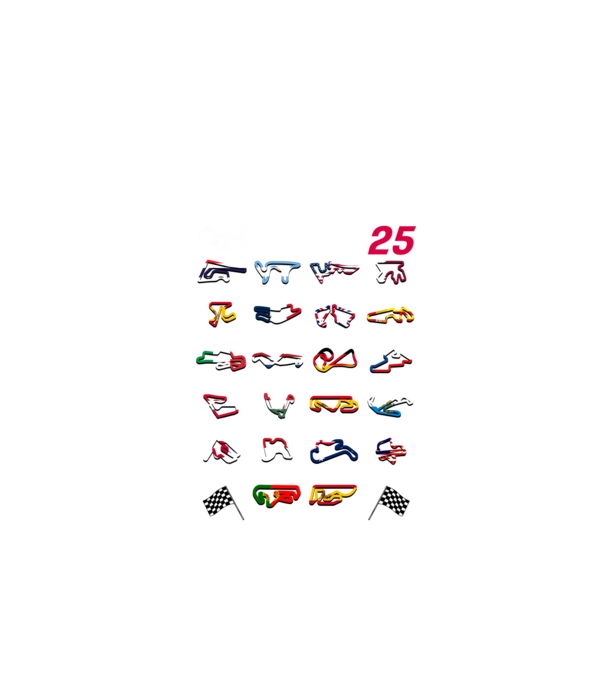 MOTOGP 25 CALENDAR Negru model negru pe tricou