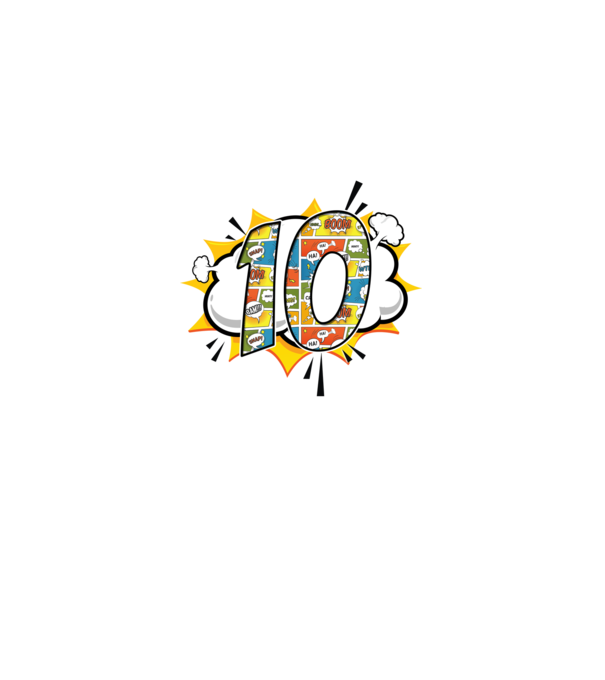 Birthday Comic Number 10 model albastru regal pe tricou