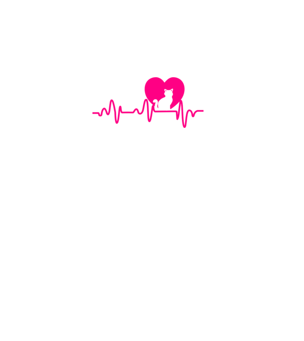 Pisică heartbeat model negru pe tricou