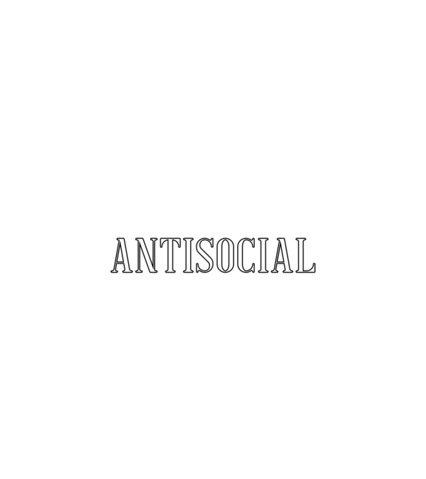 Antisocial model negru pe tricou