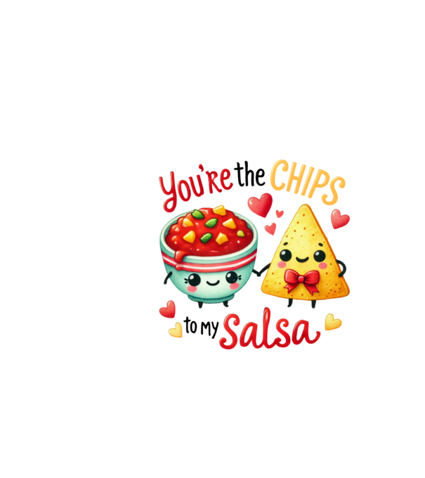 Chips to my Salsa model alb pe tricou