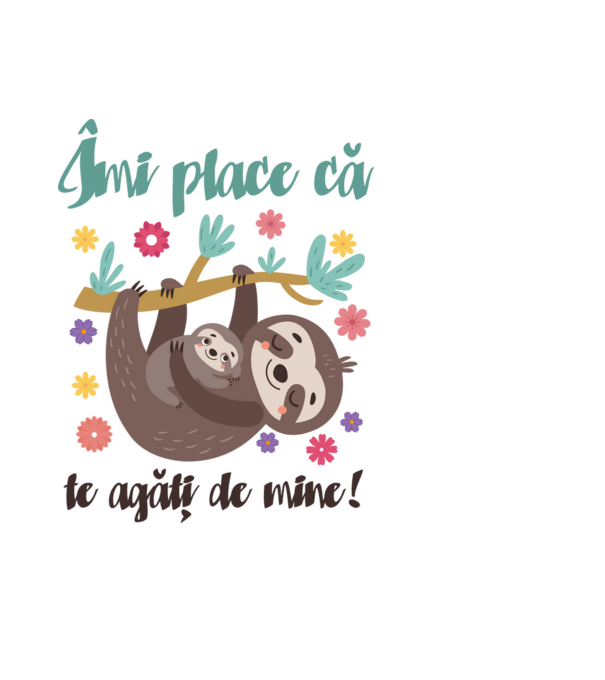 Îmi place să mă agăț de tine! Te iubesc mamă! model negru pe tricou