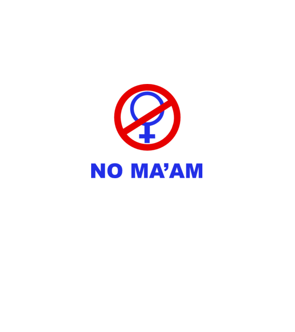 No maam eleje model alb pe tricou