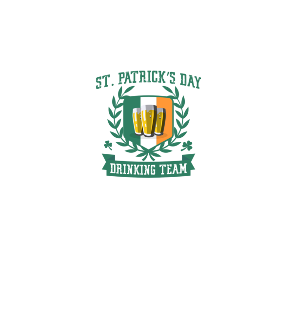 St Patrick Drinking team model alb pe tricou