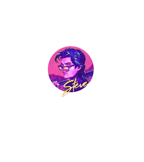 steve neon stranger things model negru pe tricou