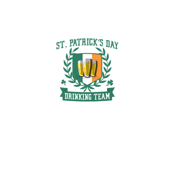 St Patrick Drinking team model alb pe tricou