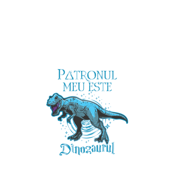 Patronul meu este dinozaurul model negru pe tricou
