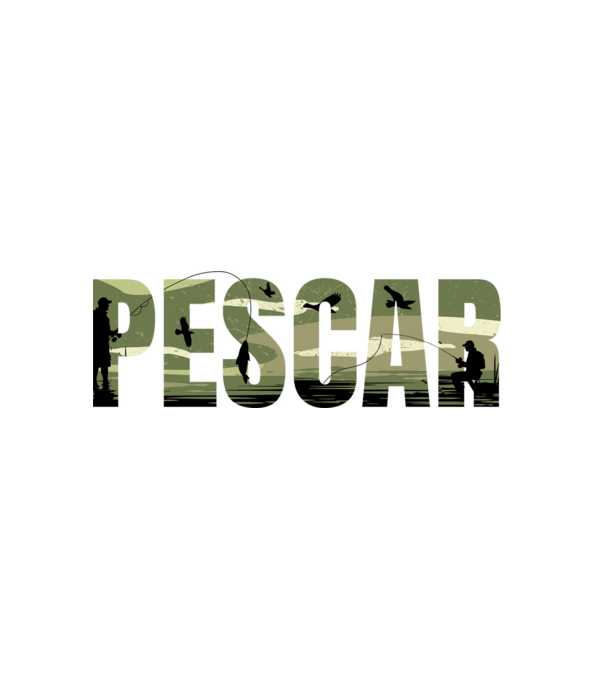 PESCAR model alb pe tricou