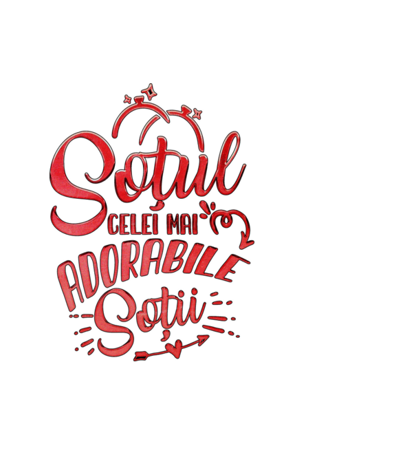 Soțul celei mai adorabile soții model negru pe tricou