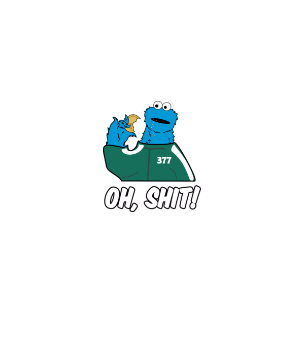 cookie monster squid game parody model negru pe tricou