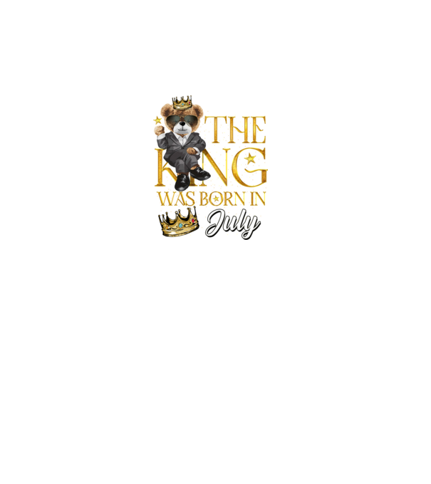 The king was born int JULY model negru pe tricou