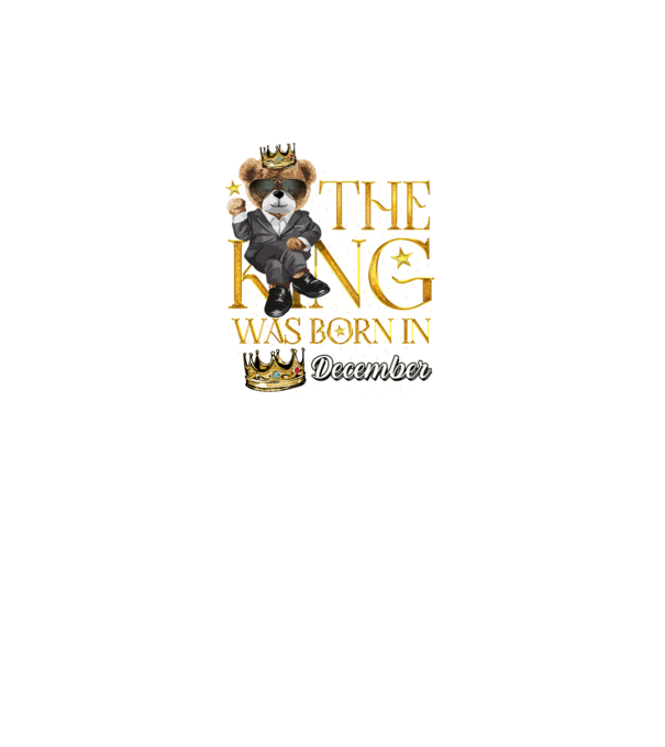 The king was born int DECEMBER model negru pe tricou