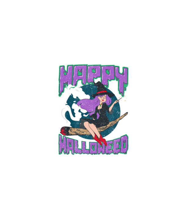 Happy Halloweed model negru pe tricou