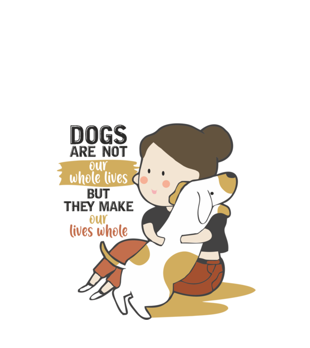 Dogs make our lives whole model alb pe tricou