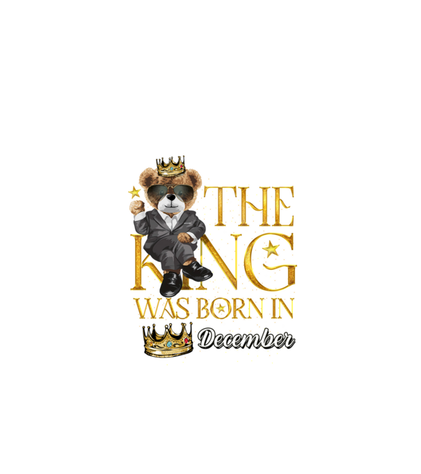 The king was born int DECEMBER model negru pe tricou
