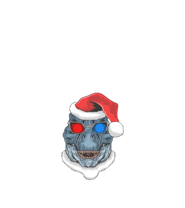 Santasaurus Rex model albastru închis pe tricou