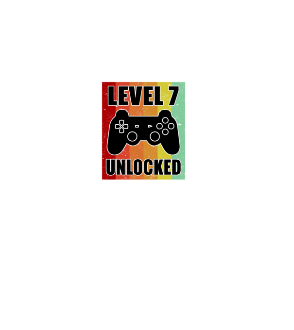 level 7 unlocked retro gamer model negru pe tricou