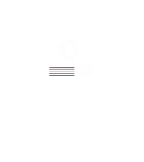 Commodore 64 logo on black model negru pe tricou