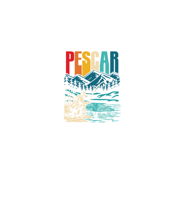 Pescar retro model negru pe tricou