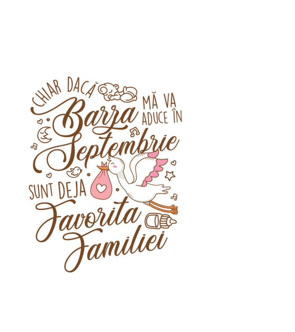 Favorita familiei SEPTEMBRIE model alb pe tricou