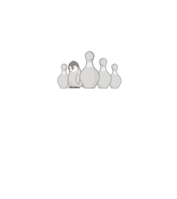 Bowling pinguin model alb pe tricou