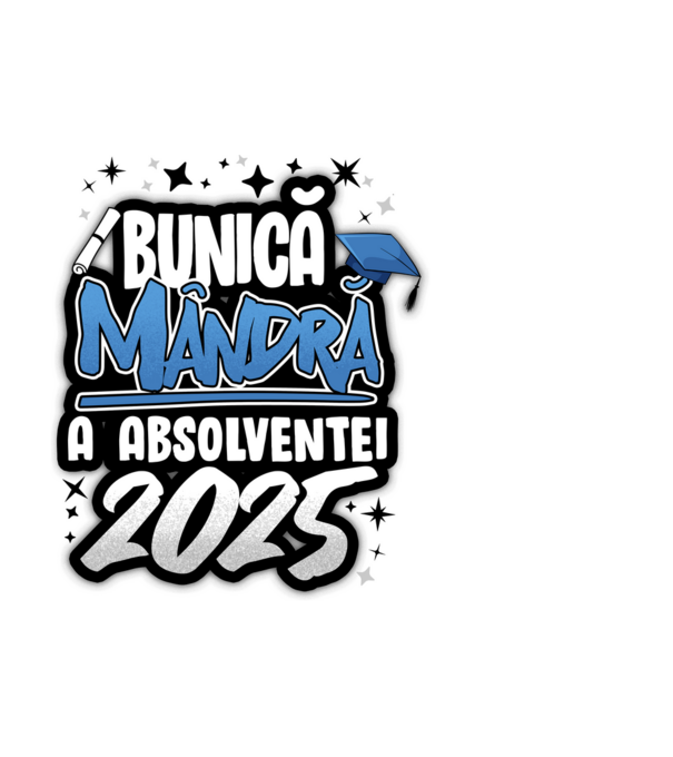 Bunică MÂNDRĂ a absolventei model alb pe tricou