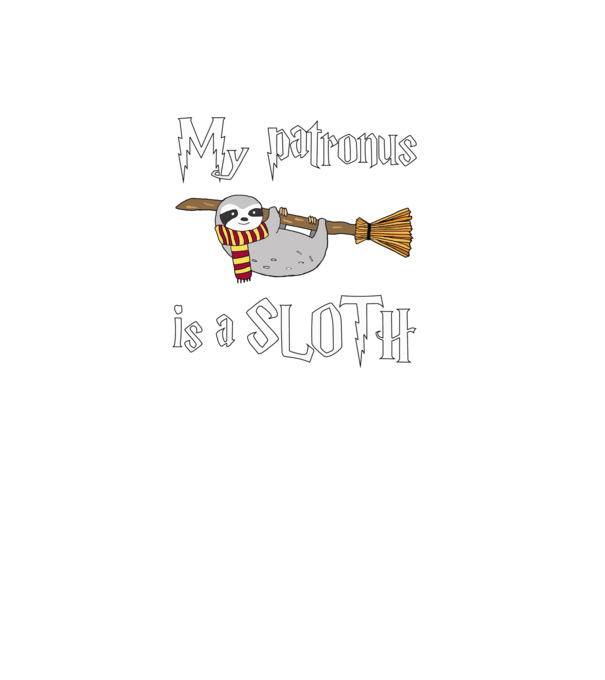 my patronus is a sloth model negru pe tricou