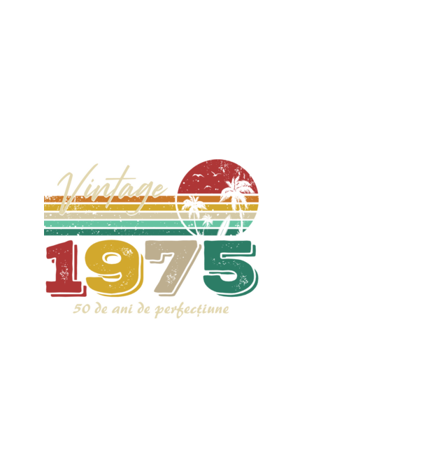 VINTAGE 1975 model negru pe tricou