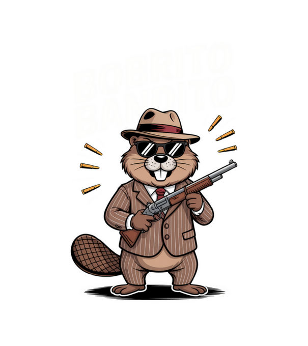 Bobrito Bandito model negru pe tricou