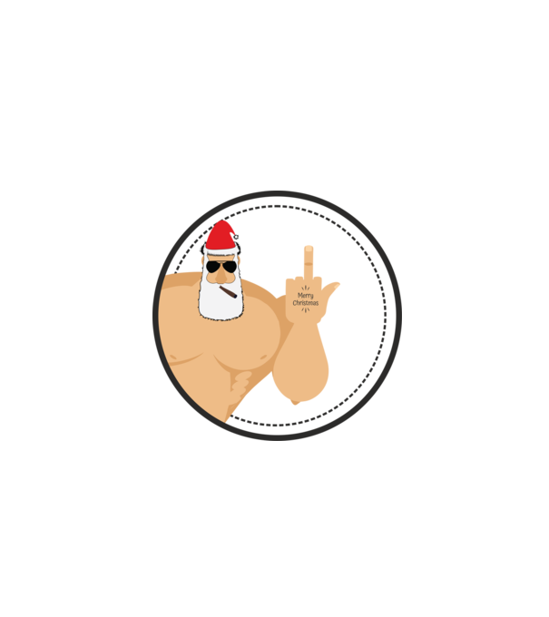 'Merry F''in Xmas' model alb pe tricou