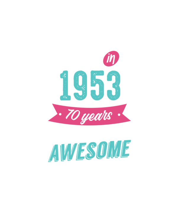 Made in 1953 model alb pe tricou