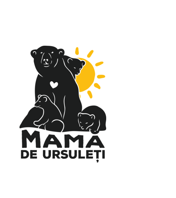 Mamă de ursuleți model alb pe tricou
