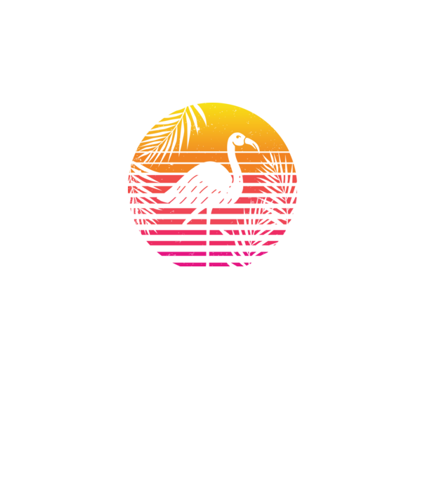 Retro flamingo sunset model negru pe tricou