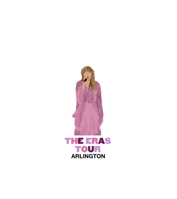 Taylor Swift The Eras Tour Arlington 3 model alb pe tricou