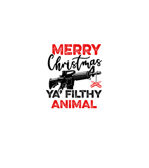 Merry Christmas Ya Filthy Animal model alb pe tricou