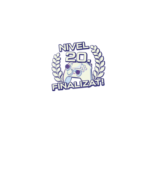 Nivel 20 finalizat! model negru pe tricou