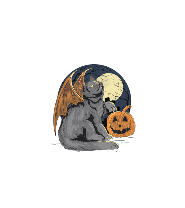 Halloween cica model negru pe tricou