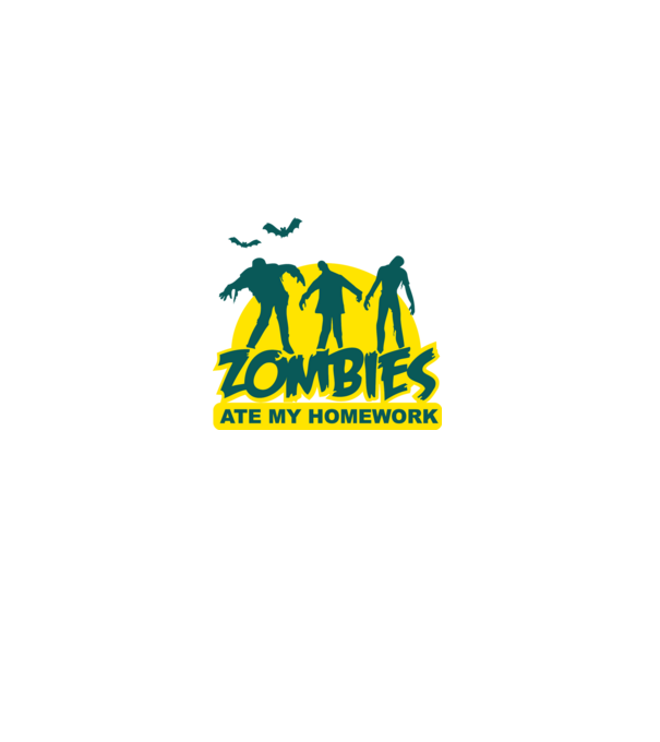Zombies ate my homework model negru pe tricou