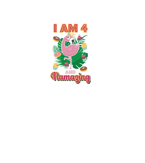 FLAMAZING Birthday 4 Years old model alb pe tricou