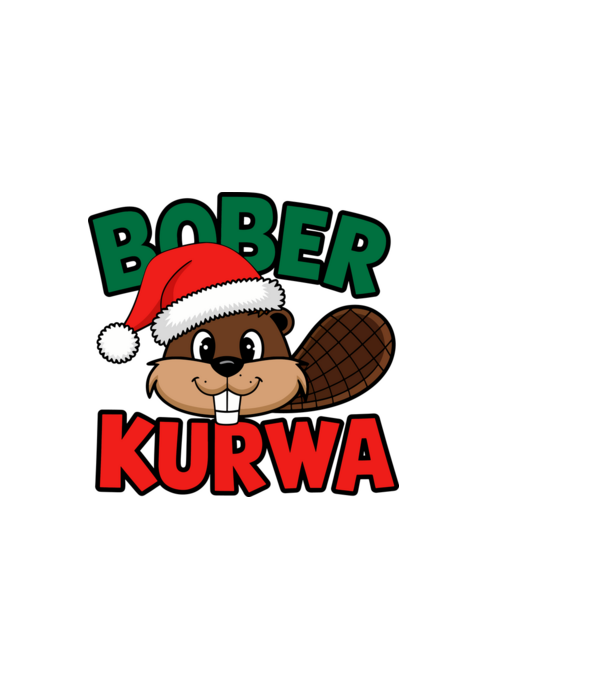 Bober kurwa xmas model alb pe tricou