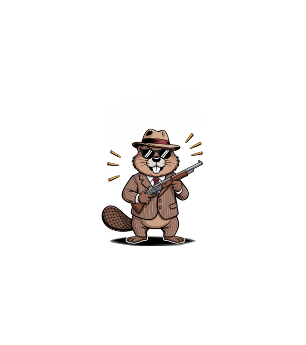 Bobrito Bandito model negru pe tricou